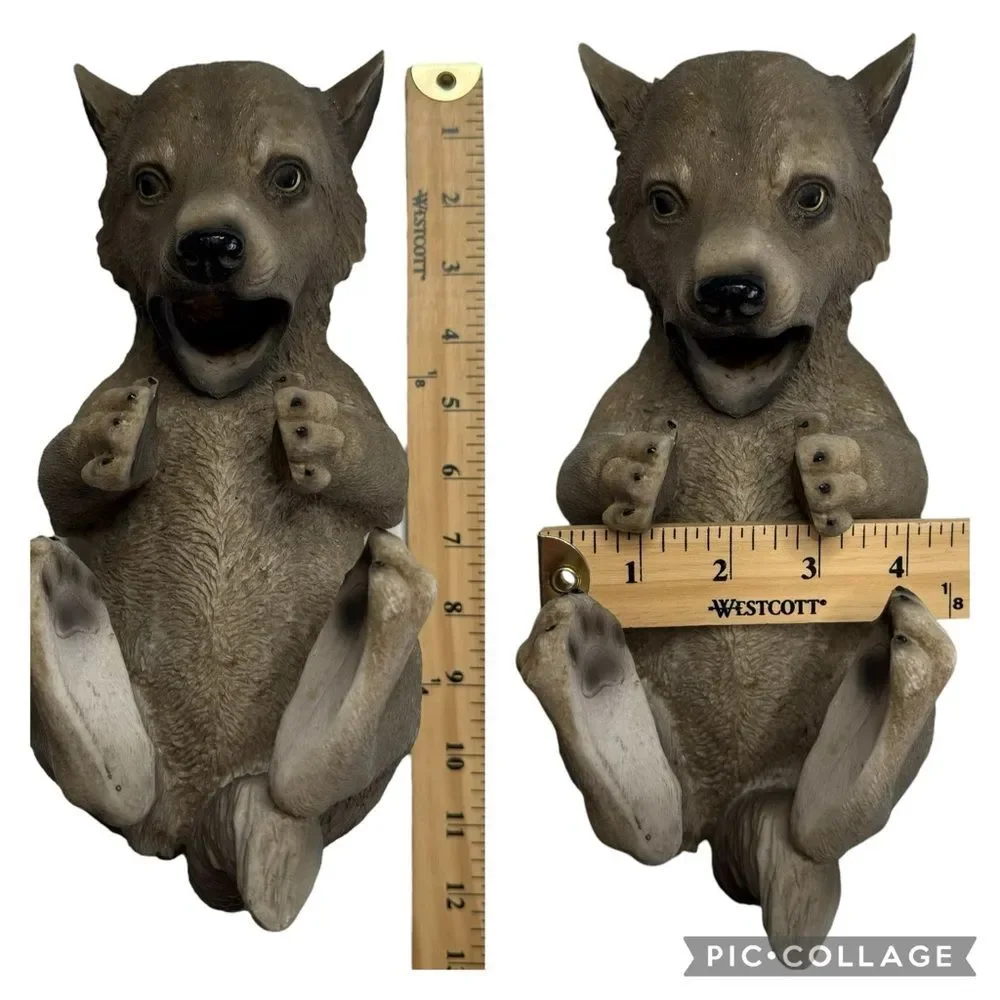 Wolf Pup Wine Bottle Holder Resin 2012 DWK